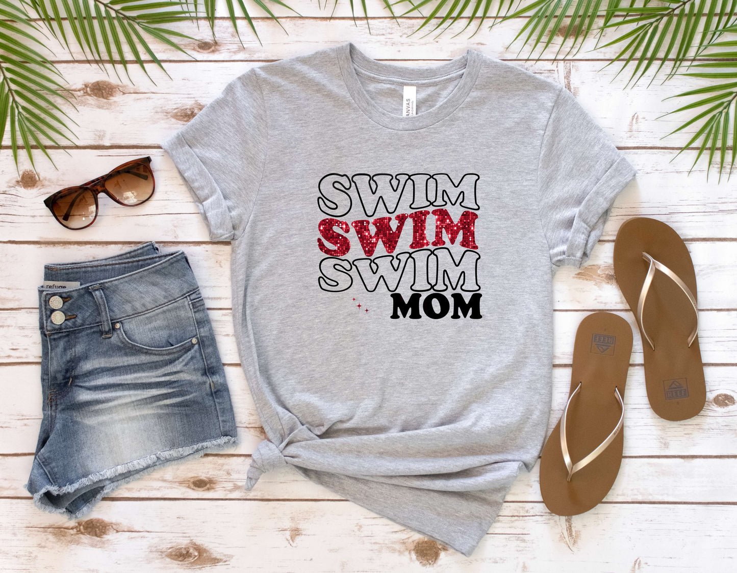 Faux Glitter Swim Mom